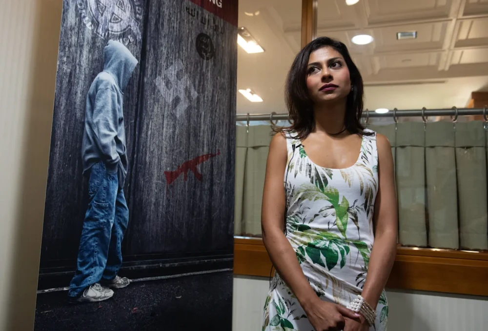 Now an anti-extremist campaigner, Tania Joya traveled to Syria in 2013 with her then husband John Georgelas, a Muslim convert who later became a leading Daesh recruiter. (AFP)