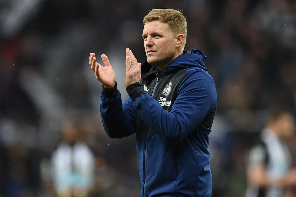 Newcastle United's English head coach Eddie Howe gestures on the touchline during the English Premier League. (File/AFP)