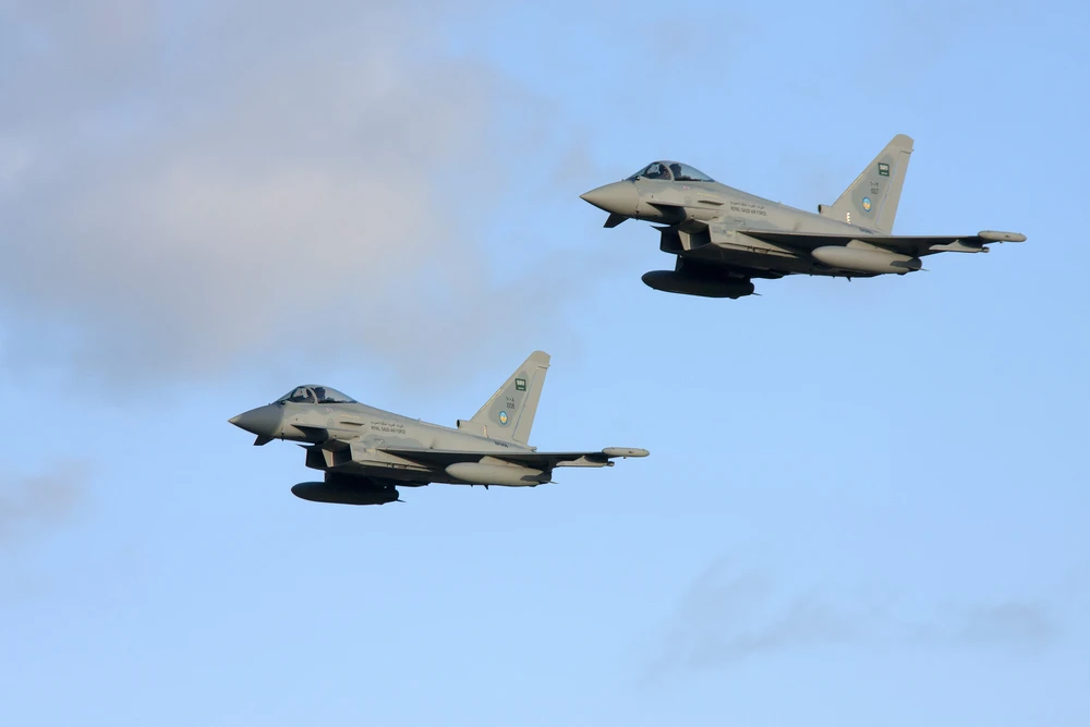 2 Saudi Arabian Air Force Eurofighter EF-2000 Typhoons F2. Image: Shutterstock