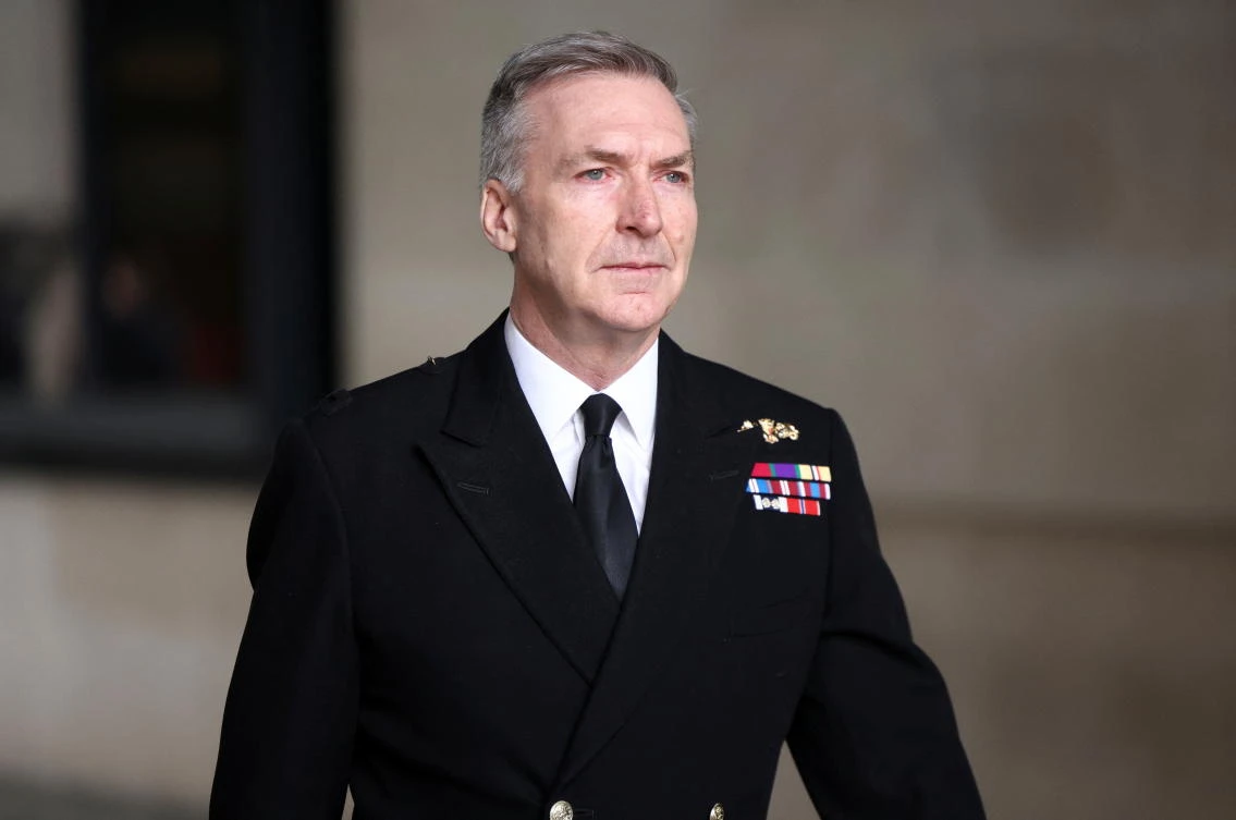Britain’s Chief of the Defense Staff (CDS) Admiral Tony Radakin arrives at BBC headquarters in London, Britain, March 6, 2022. (Reuters)
