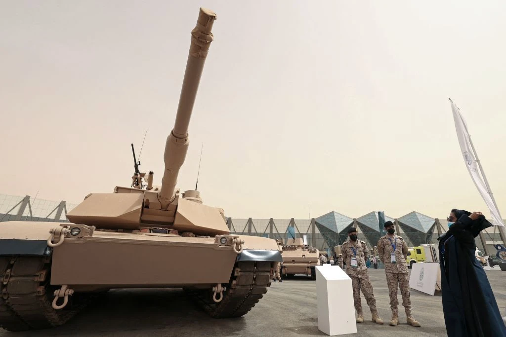 Visitors attend Saudi Arabia's first World Defense Show (Getty)