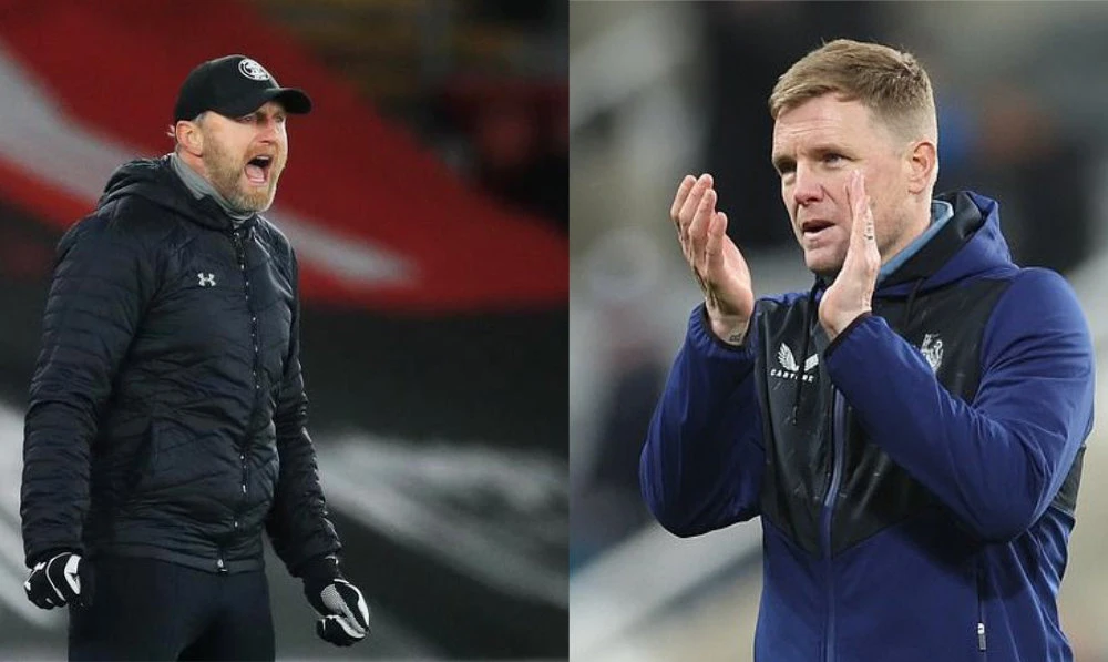 Southampton manager Ralph Hasenhuttl (L) and Newcastle United manager Eddie Howe. (Reuters photos)