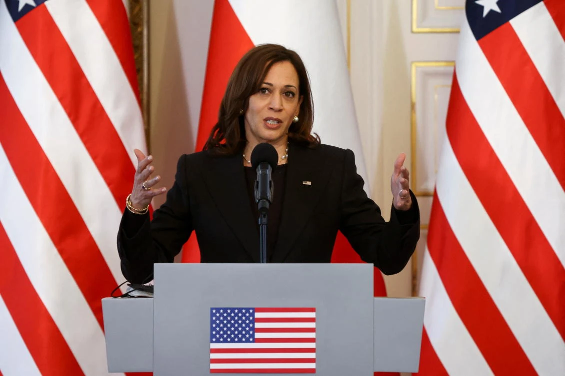 US Vice President Kamala Harris praised the Polish people for their generosity for taking in nearly 1.5 million refugees since Russia invaded Ukraine last month. (Reuters)