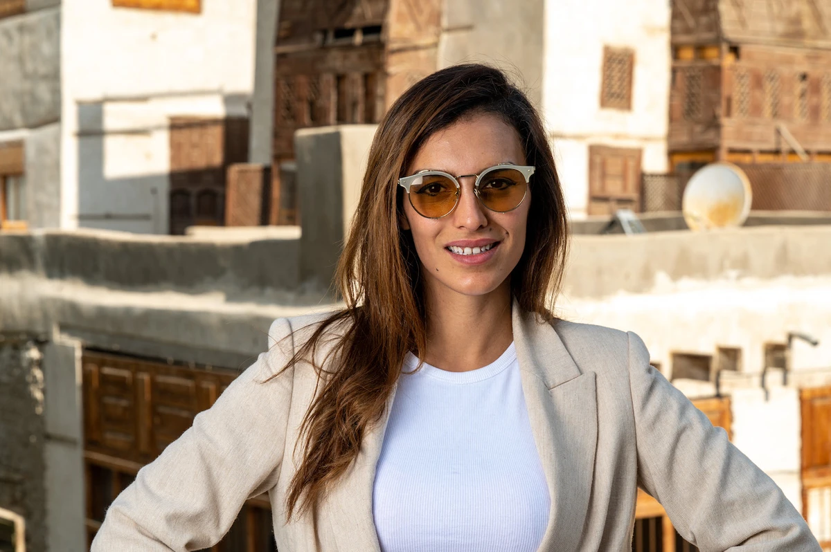 Dina Amer attended the Red Sea Film Festival. (AFP)