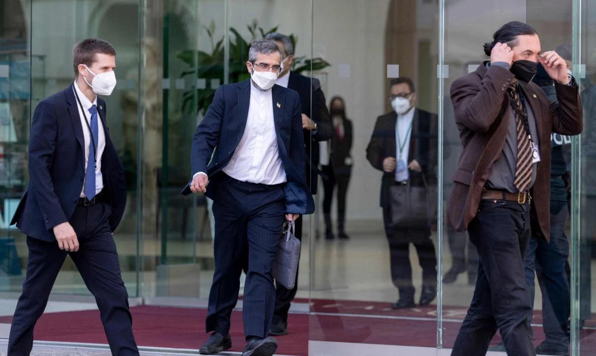 Iran’s chief nuclear negotiator Ali Bagheri Kani leaving the venue of the Joint Comprehensive Plan of Action after meeting with Deputy Secretary General of the European External Action Service Enrique Mora in Vienna. (AFP)