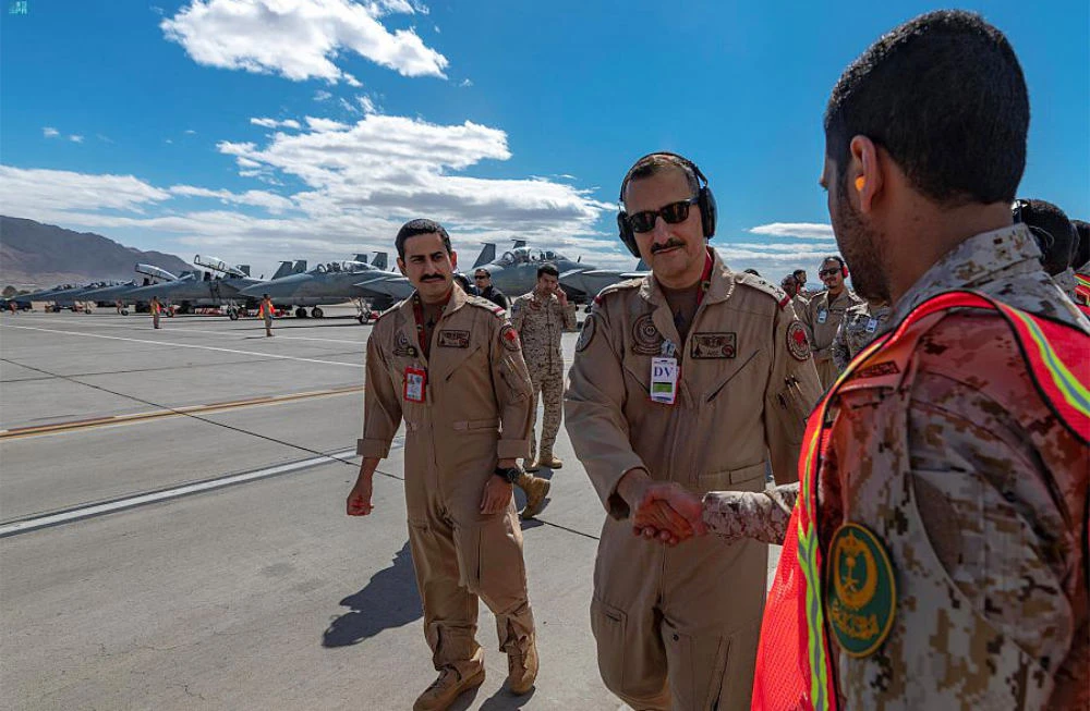 Saudi air chief Lt. Gen. Turki bin Bandar bin Abdulaziz visits Red Flag drill in US. (SPA)