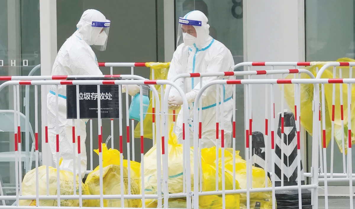 Virus cases in China doubled to nearly 3,400 and anxiety mounted over the resilience of its ‘zero-COVID’ approach.’ (AP)