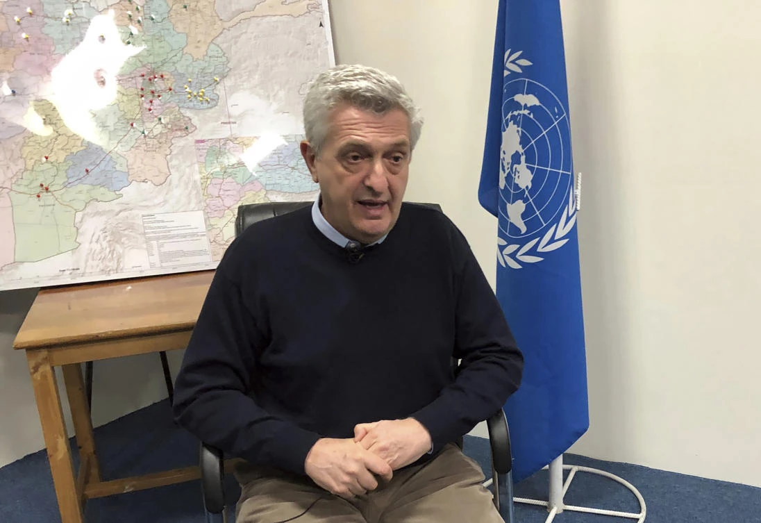 United Nations High Commissioner for Refugees Filippo Grandi, speaks during an interview with AP in Kabul on Tuesday. (AP)