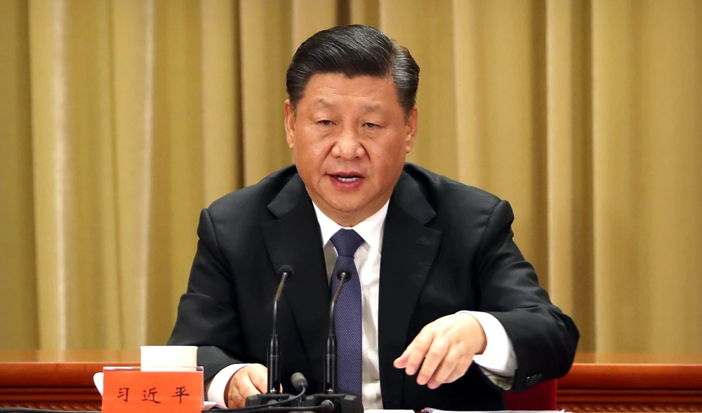 Chinese President Xi Jinping speaks during an event to commemorate the 40th anniversary of the "Message to Compatriots in Taiwan" at the Great Hall of the People in Beijing, China January 2, 2019. (REUTERS)