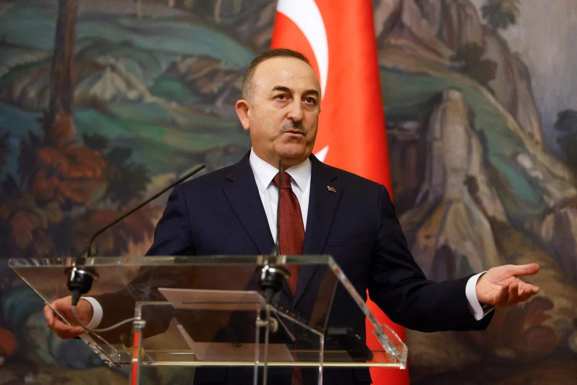 Turkey’s foreign minister Mevlut Cavusoglu traveled to Russia and Ukraine last week for talks with counterparts Sergei Lavrov and Dmytro Kuleba. (AFP)