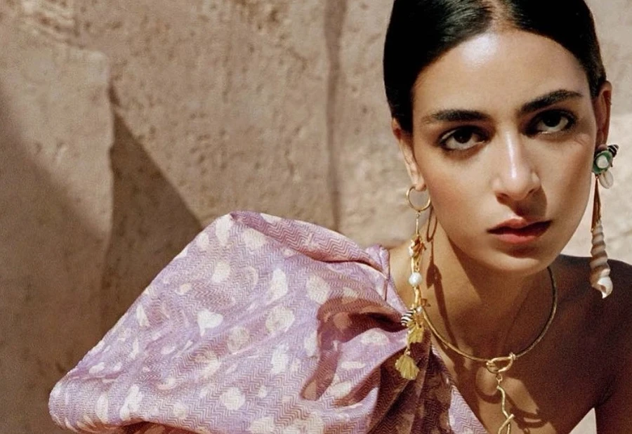 Nora Attal stars in the Ulla Johnson spring 2022 ready-to-wear campaign. Supplied