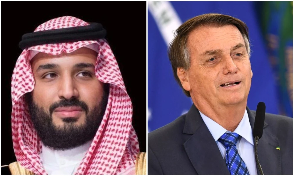 Saudi Arabia’s Crown Prince Mohammed bin Salman and Brazilian President Jair Bolsonaro held a phone call on Monday. (File/SPA/AFP)