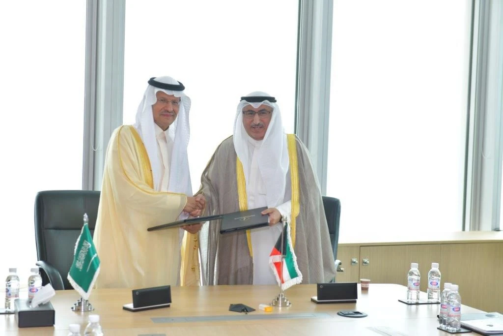 Saudi Energy Minister Prince Abdulaziz bin Salman with his Kuwaiti counterpart Mohammed Al-Fares. Supplied