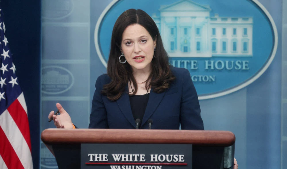 Deputy National Security Advisor for Cyber and Emerging Technology Anne Neuberger gives an update about a cyber attack against U.S. in Washington on Monday. (REUTERS)