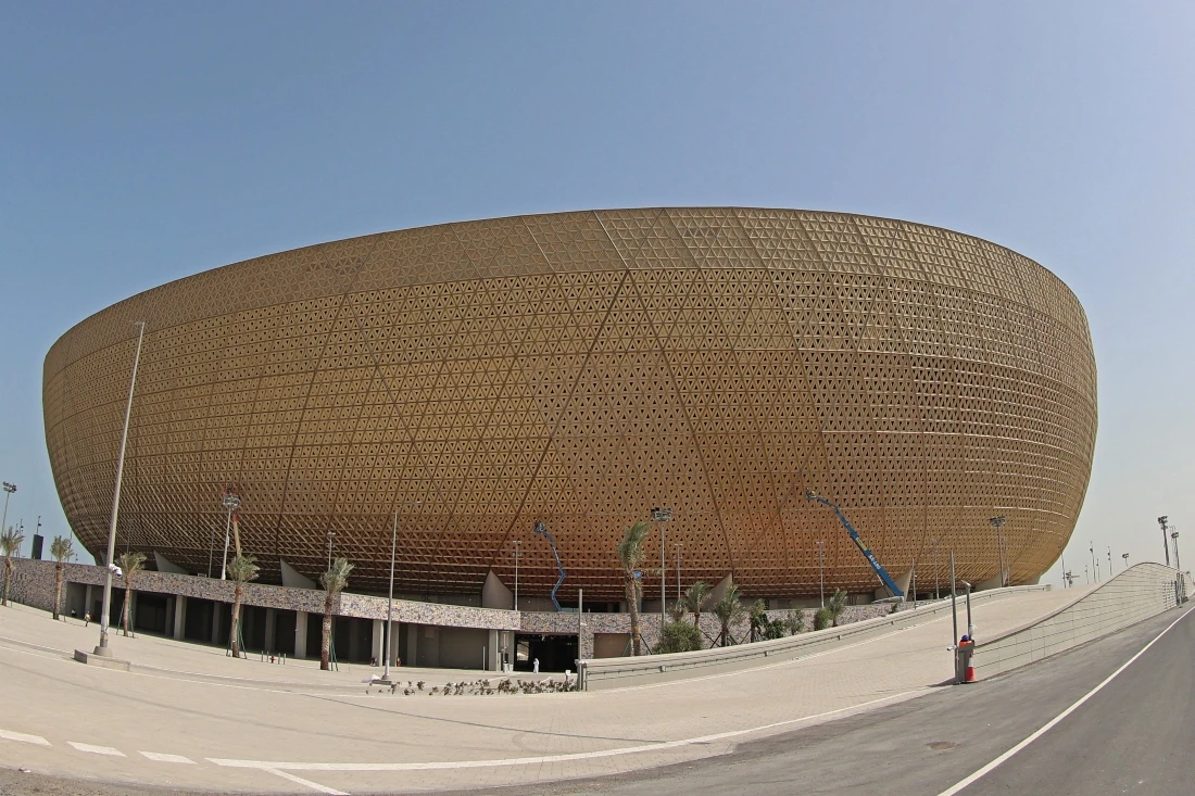 The 80,000 capacity Lusail Stadium will host the FIFA World Cup final in December, on the outskirts of Qatar’s capital Doha. (FILE/AFP)