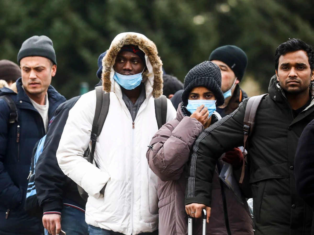 Refugees fleeing Russia’s invasion of Ukraine arrive in Korczowa, Poland, Mar. 2, 2022. (Getty Images)