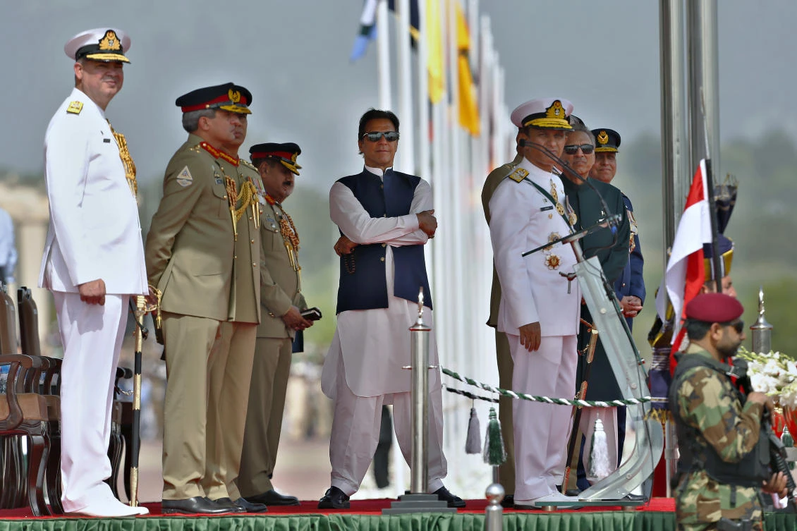 Some political analysts and opposition lawmakers say Imran Khan has fallen out with Pakistan’s powerful military, which was seen as instrumental in the success of the former cricket star’s upstart party four years ago. (AP)