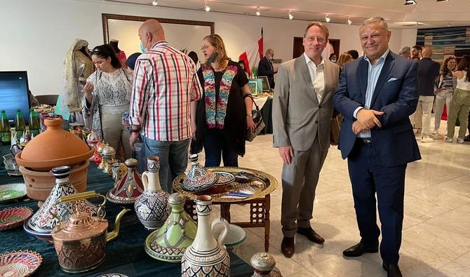 The Ambassador of France to Saudi Arabia, Ludovic Pouille, at the Cultural Palace of Riyadh, on the occasion of the Festival de la gastronomie des pays francophones. (Photo, @ludovic_pouille/twitter)