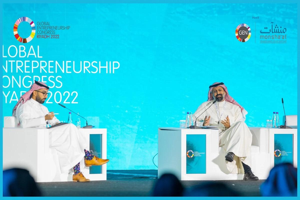 Mohammad ElKuwaiz was speaking at the Global Entrepreneurship Congress 2022 in Riyadh (monshaat)
