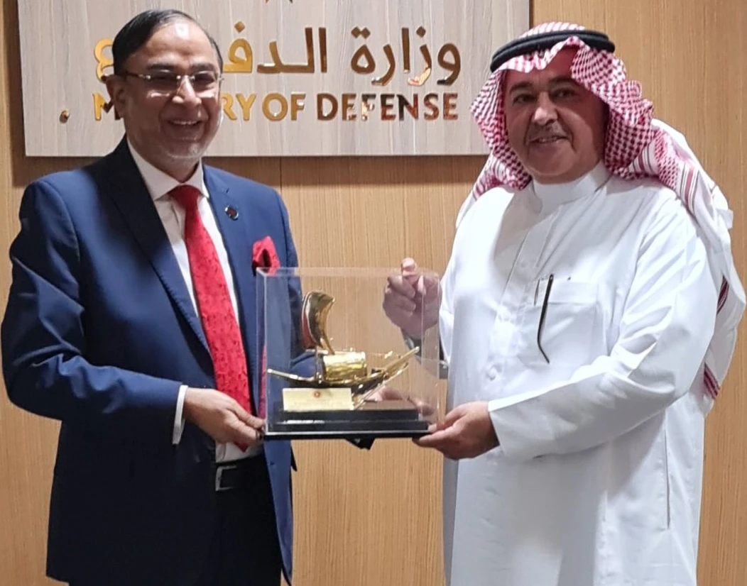 Bangladesh Ambassador Dr. Mohammad Javed Patwary meets Khaled Al-Biyari, Saudi assistant minister of defense for executive affairs. (Supplied)