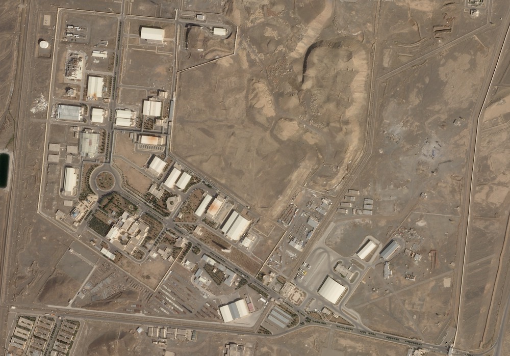 Above, Iran’s Natanz nuclear site is seen March 14, 2022. (Planet Labs PBC via AP)