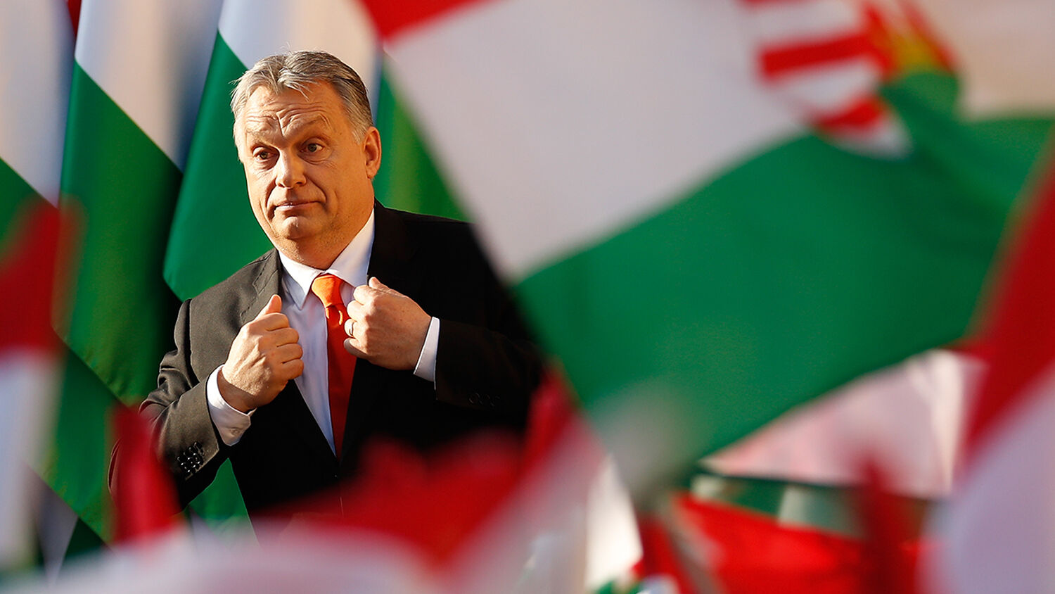 Hungarian Prime Minister Viktor Orban attends his Fidesz party campaign closing rally in Szekesfehervar, Hungary, April 6, 2022. (Getty Images)