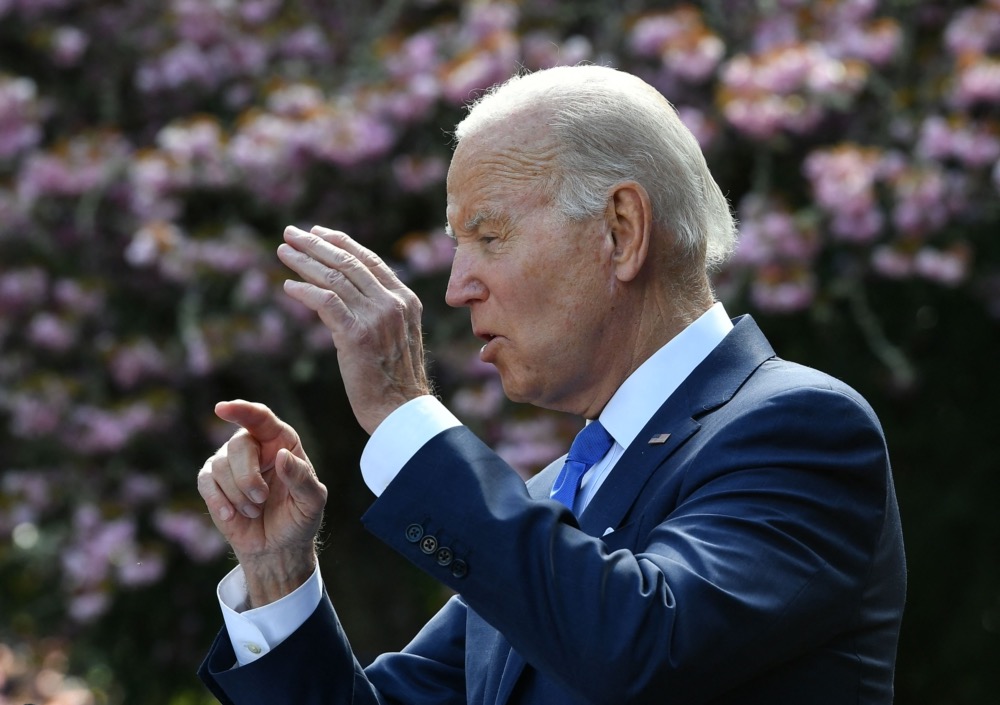 US President Joe Biden speaks on Earth Day at Seward Park in Seattle, Washington. (AFP)