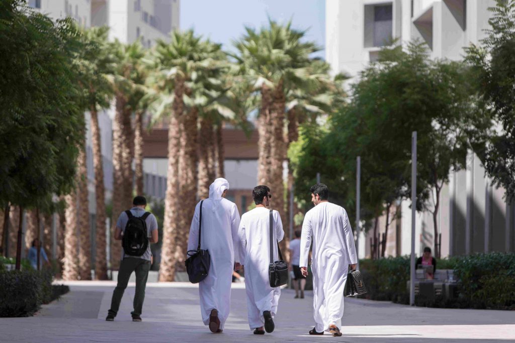 Students on campus at NYU Abu Dhabi. (Twitter Photo)