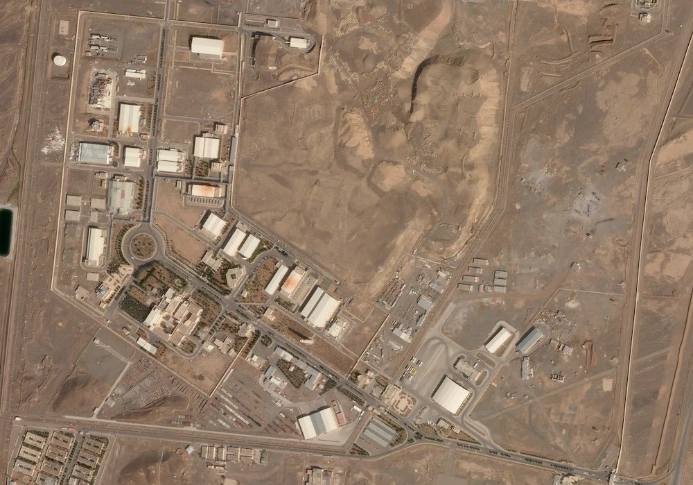 Above, Iran’s Natanz nuclear site is seen March 14, 2022. (Planet Labs PBC via AP)