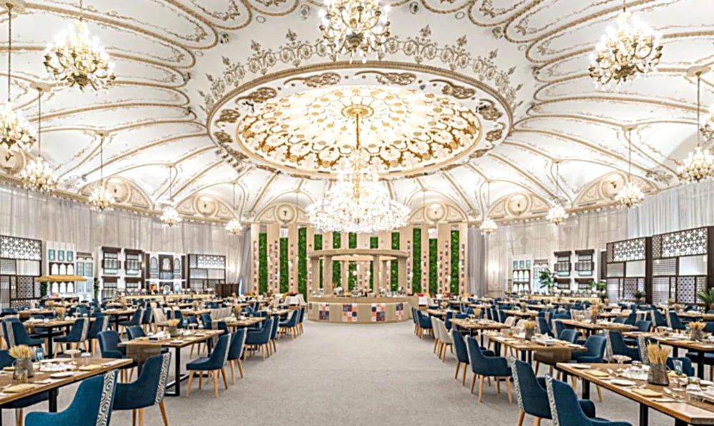 The grand Ramadan tent is set up in the hotel’s Duniaty hall, which is decked up to evoke an atmosphere of a traditional Ramadan with family and friends.