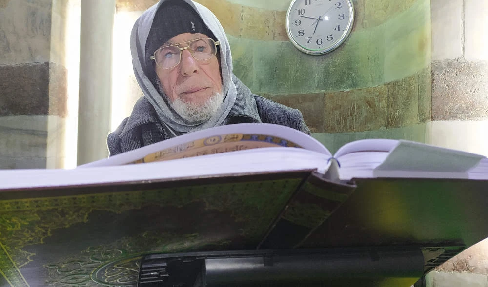 This undated photo shows Abu Husam Haniyeh, oldest muezzin in Gaza Strip. (Supplied)