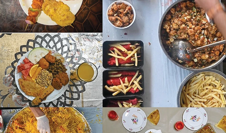 This combination of photographs shows plates with traditional food for Muslims to break their fast during the holy fasting month of Ramadan in Afghanistan, Bangladesh, India and Pakistan. (AFP)