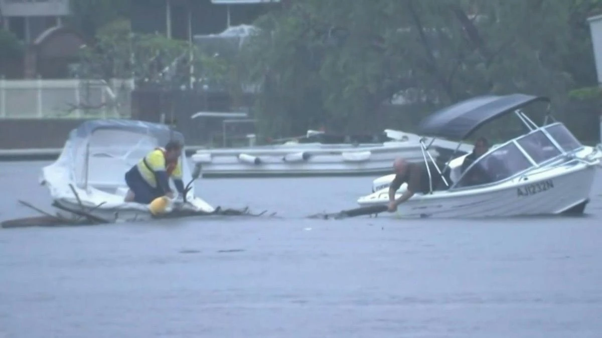 Sydney received nearly a month’s rain overnight, turning suburban roads into rivers and triggering evacuations as authorities warn of more rain through the day. (AFP)