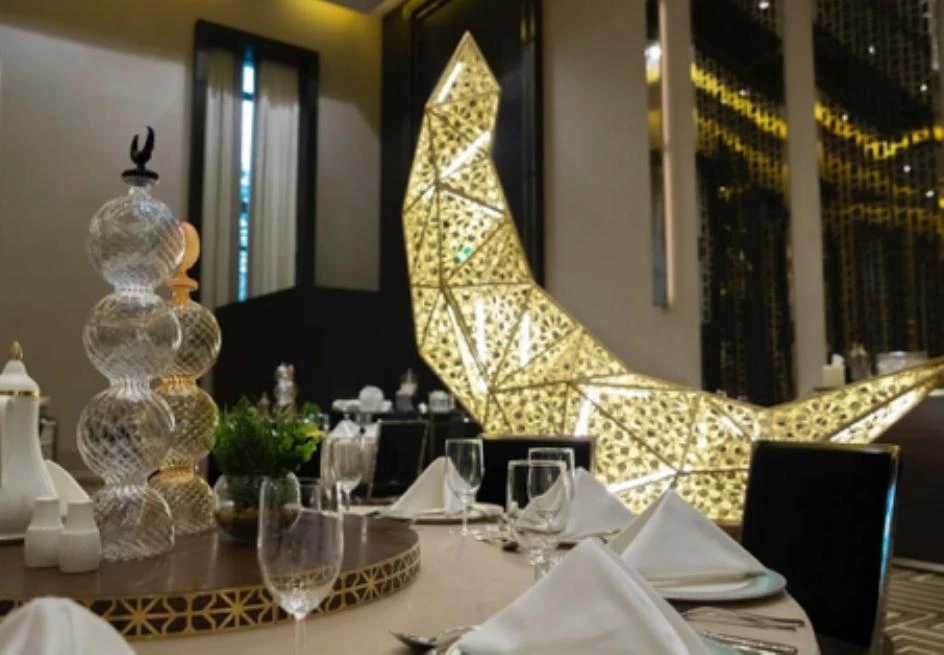 The ‘Al-Mishraf Ramadan Tent by Ramzen’ celebrates the heritage and geometric patterns of Islamic art. (Supplied)