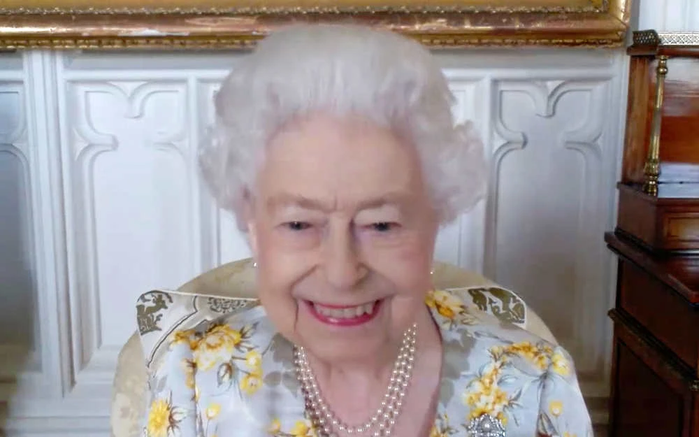 Britain's Queen Elizabeth II during a call with staff at the The Royal London Hospital in east London. (AFP)