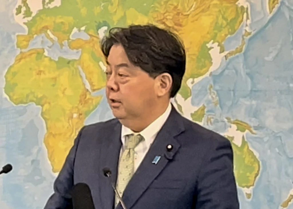 Japanese foreign minister Yoshimasa Hayashi was replying to a question about calls by some Palestinians. (ANJ Photo)