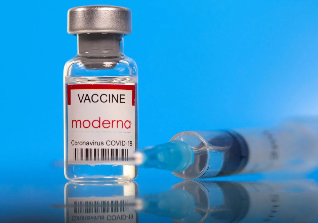A vial labelled with the Moderna coronavirus disease (COVID-19) vaccine. (Reuters)