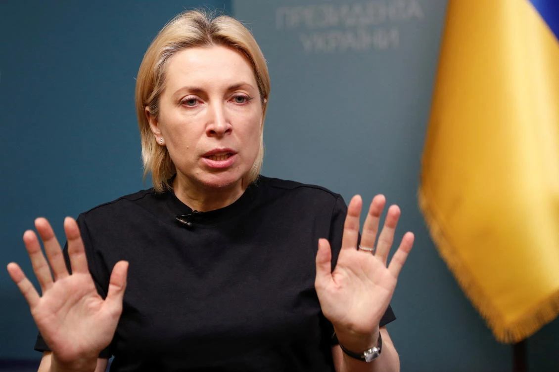 Above, Ukraine’s Deputy Prime Minister Iryna Vereshchuk in Kyiv, Ukraine on April 11, 2022. (Reuters)