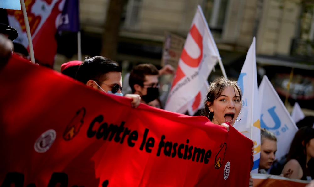 Opponents of French far-right protest as election campaign enters final week