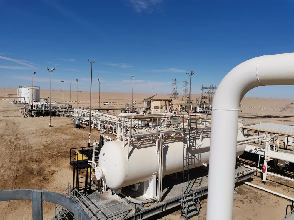 Stock image of oil station in some oil fields in Libya. Shutterstock