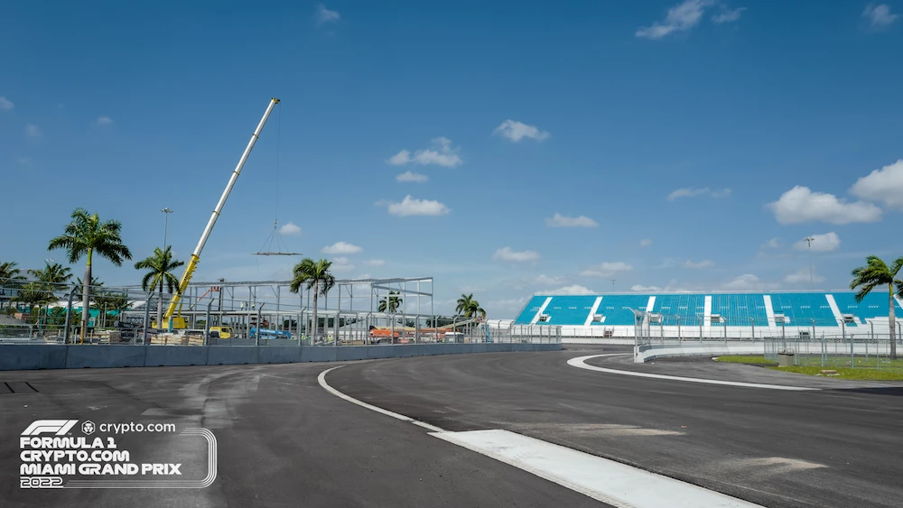 Construction of Miami’s International Autodrome, which will host the city’s Grand Prix next month, is now “95 percent complete.” (Supplied)