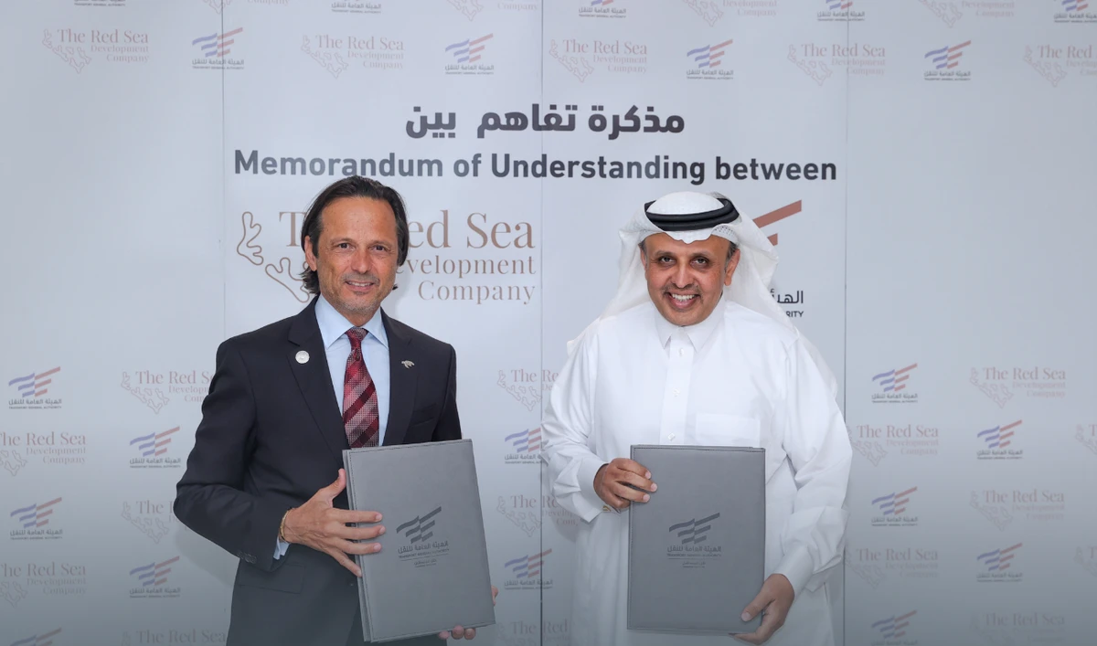 Rumaih bin Mohammed Al-Rumaih, the chairman of the authority, signed the memorandum of understanding with CEO of The Red Sea Development Company John Pagano in the capital, Riyadh. (Twitter/@Saudi_TGA)