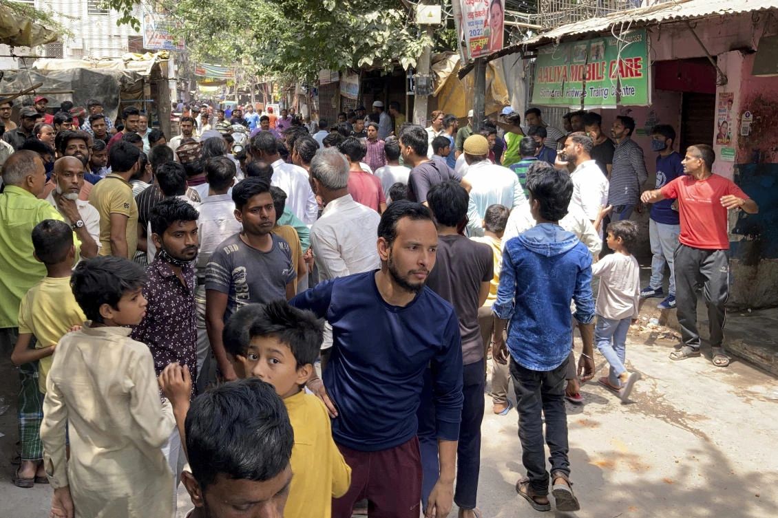 On Sunday, police arrested over 20 suspects a day after after communal violence broke out during a Hindu religious procession in New Delhi’s northwest Jahangirpuri neighborhood. (File/AP)