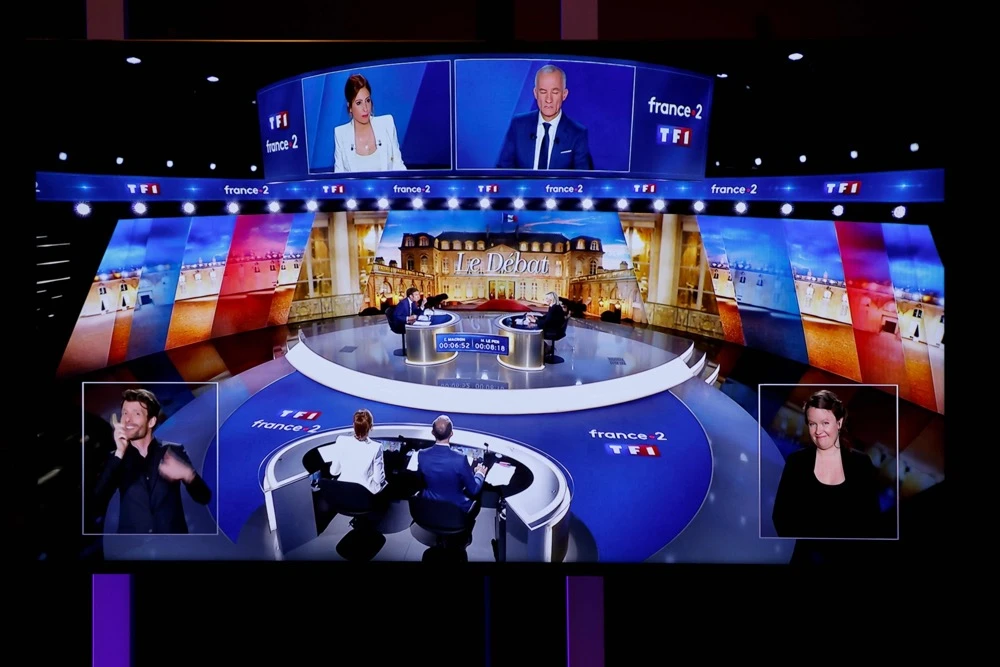 The two candidates clashed ahead of the second round of France’s presidential election. (AFP)