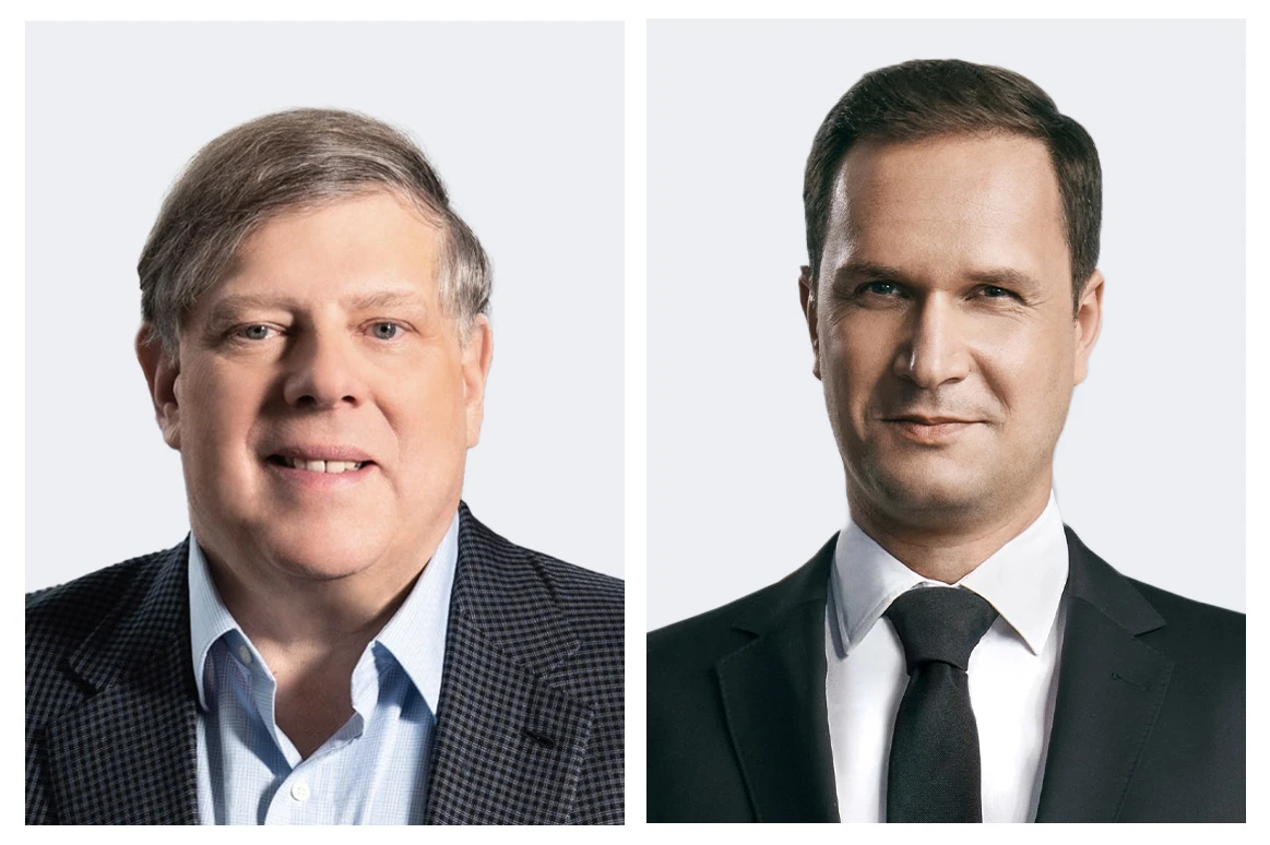 L: Mark Penn, Chairman and CEO, Stagwell. R: Piotr Morkowski, CEO of Brand New Galaxy Holding