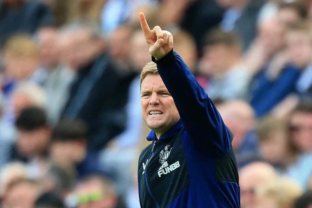 Newcastle United's English head coach Eddie Howe gestures on the touchline. (File/AFP)