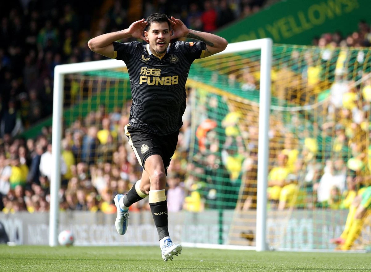 While Bruno Guimaraes (pictured) and Allan Saint-Maximin have chipped in with four and five goals respectively, Howe knows that to take the next step up, United need goals up top. (Reuters)