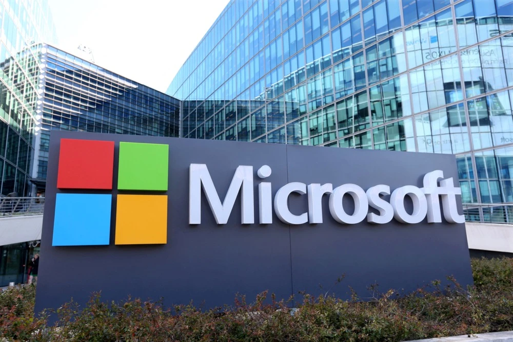Microsoft shares rose more than four percent to $282.44 on the earnings figures. (Reuters)