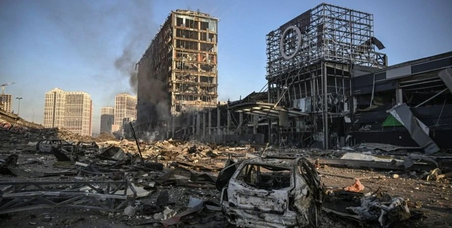 Retroville Mall was hit after the Russians said it was being used to store military vehicles.