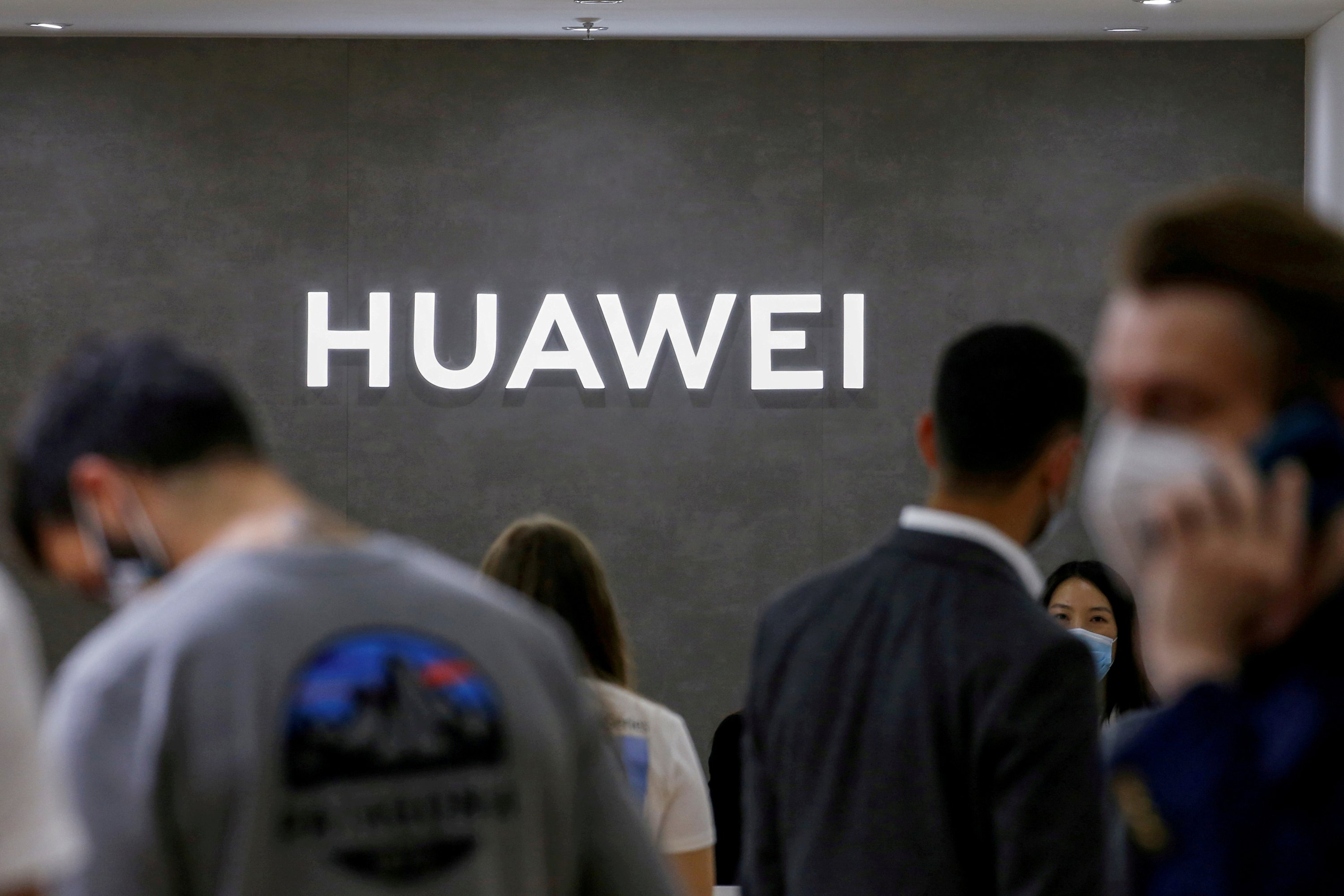 The Huawei logo is seen at the IFA consumer technology fair, in Berlin, Germany, Sept. 3, 2020. (Reuters)